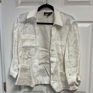 Casual Corner White Blazer Elegant Suit Jacket